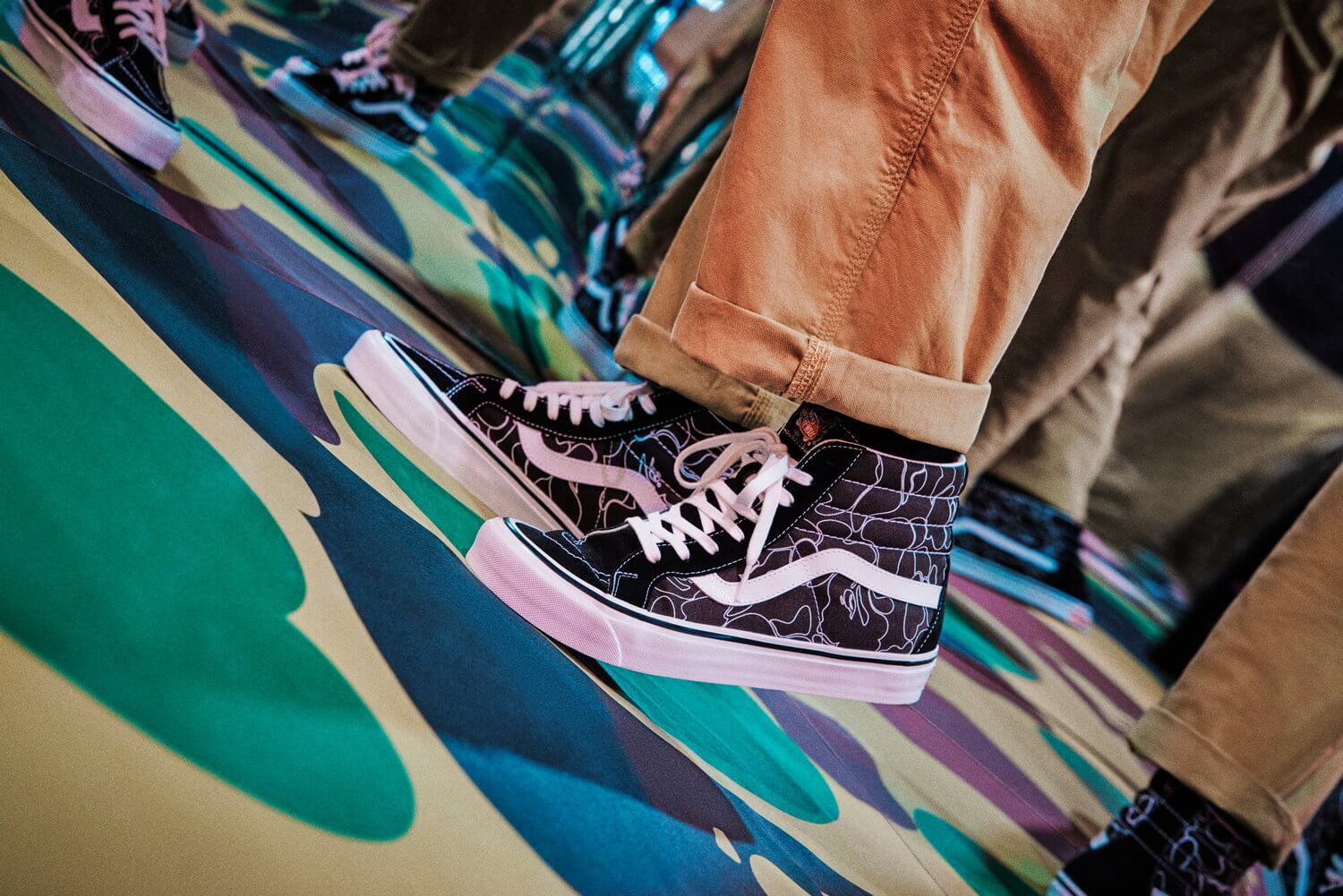 on feet - Vans x BAPE - Sk8-Hi 38 DX - black/white - VN0A38GF7BG