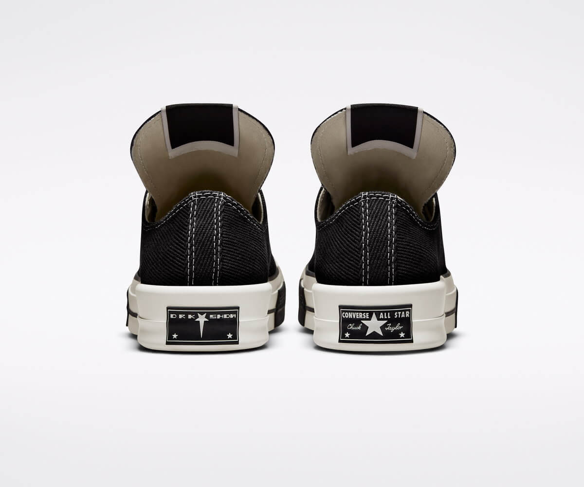 view from the back: Converse x Rick Owens DRKSHDW - DRKSTAR Chuck 70 - black/egret/black - 172347C