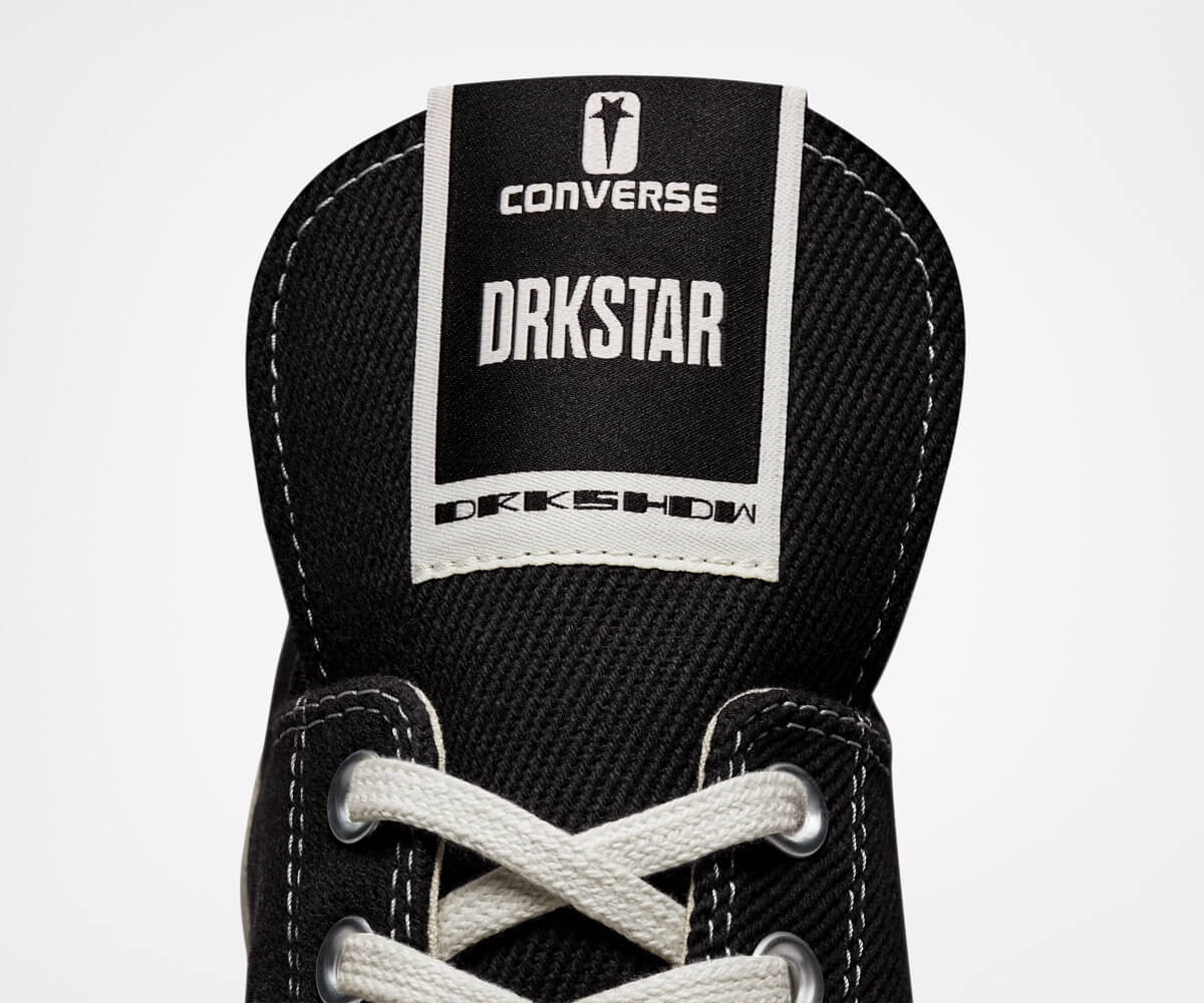 tongue details, logo: Converse x Rick Owens DARKSHADOW - DARKSTAR Chuck 70 - black/egret/black - 172347C