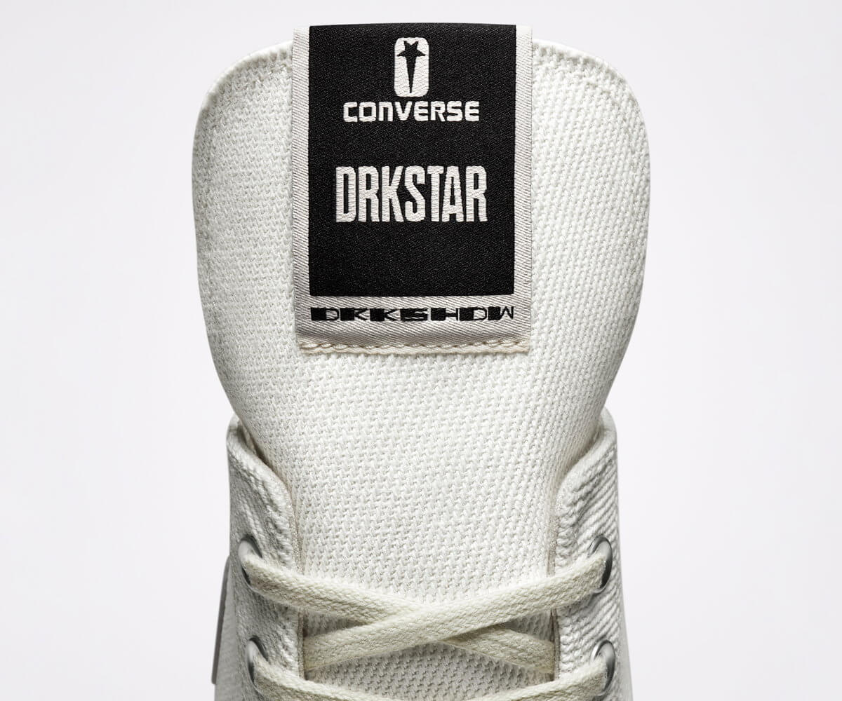 tongue details, logo: Converse x Rick Owens DRKSHDW - DRKSTAR Chuck 70 - lily white/egret/black - 172346C