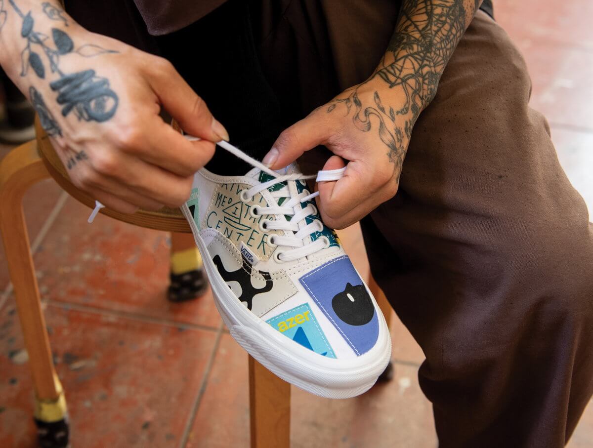 Vans Vault x Geoff McFetridge OG Authentic LX - Gamelan on feet