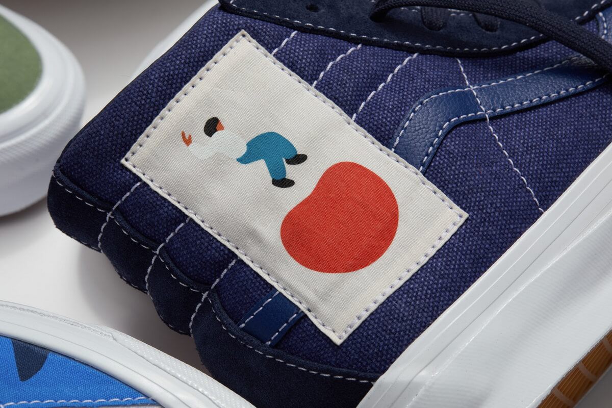 close-up artwork - Vans Vault x Geoff McFetridge Sk8-Hi LX - Freetime - VN0A4BVB92O1