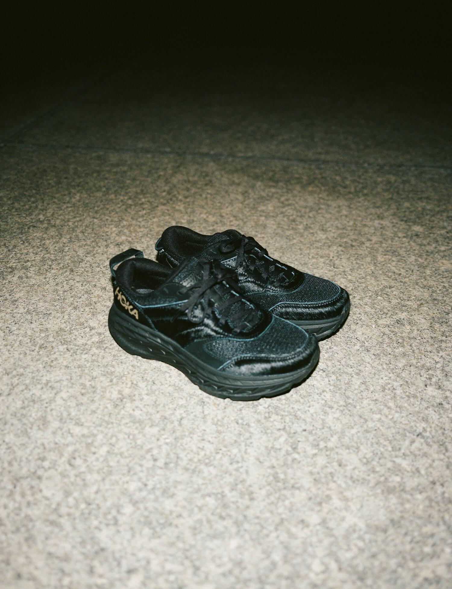 HOKA ONE ONE x Engineered Garments - Bondi L - black/cow hair - 1127734-BCWH