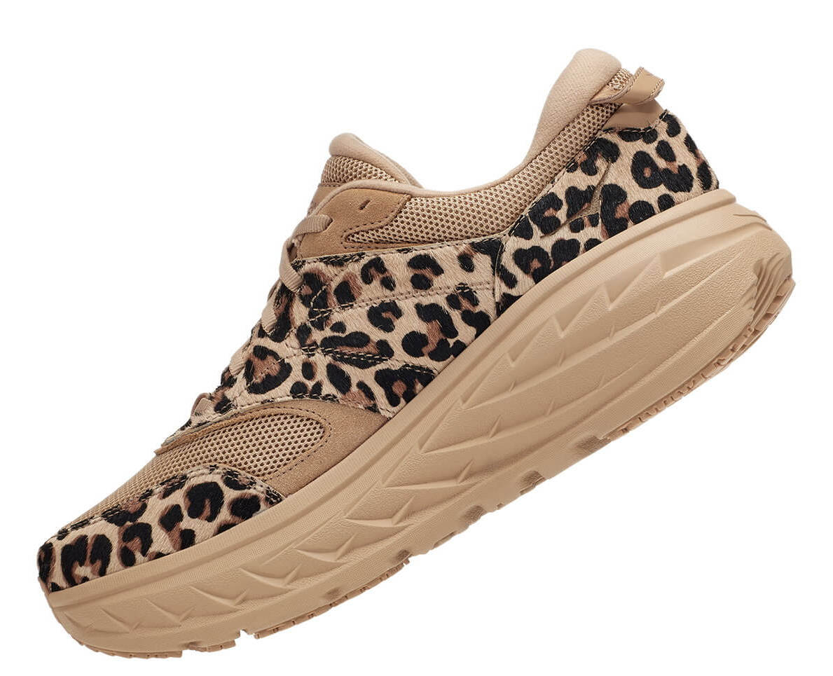HOKA ONE ONE x Engineered Garments Bondi L (leopard, croc, black & taupe cow hair)