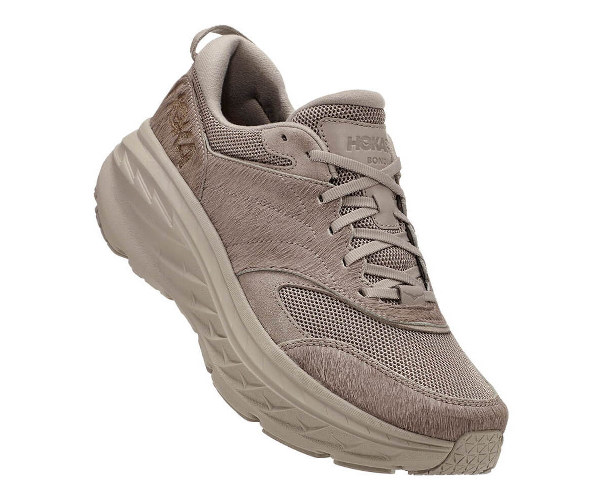 HOKA ONE ONE x Engineered Garments Bondi L (leopard, croc, black & taupe cow hair)