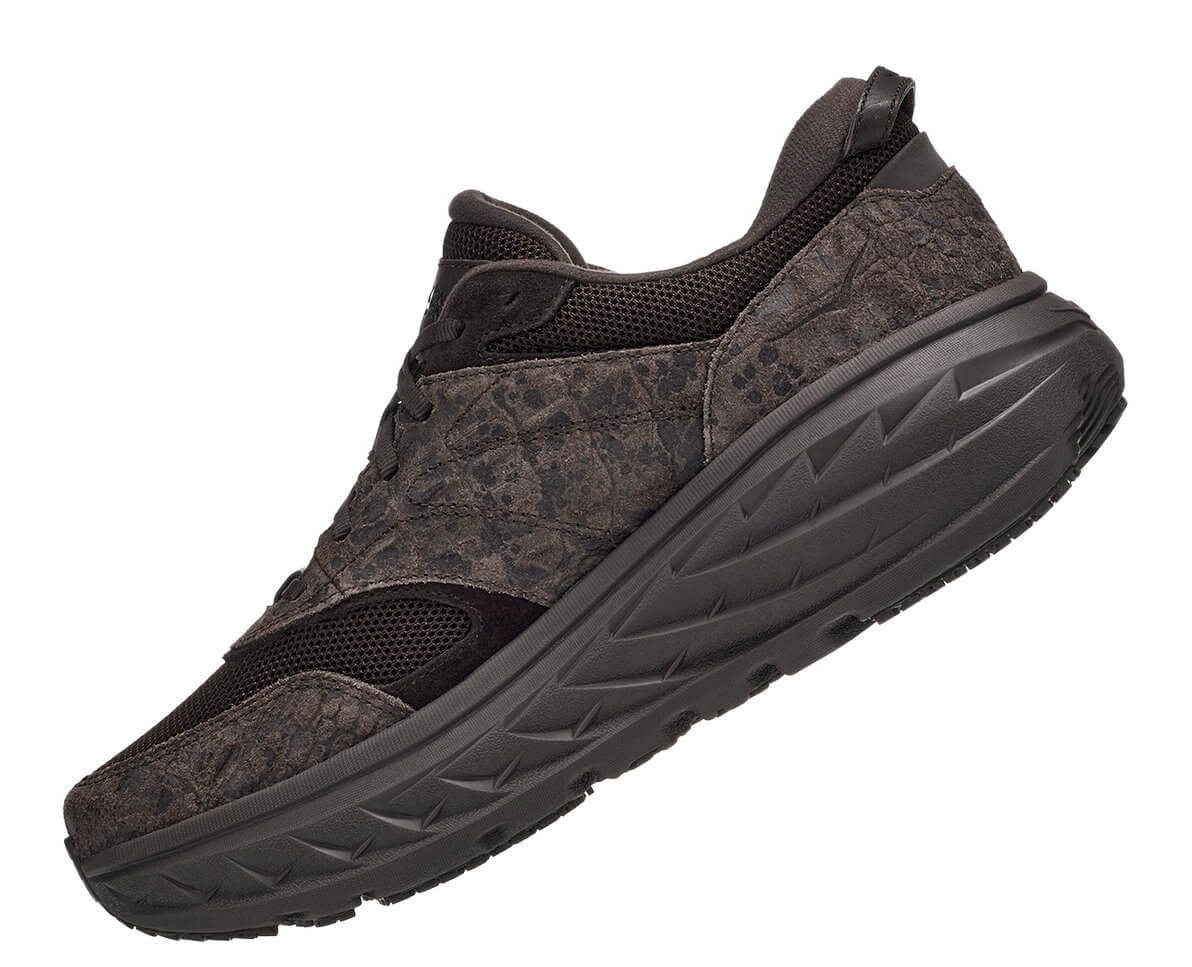 HOKA ONE ONE x Engineered Garments Bondi L (leopard, croc, black & taupe cow hair)