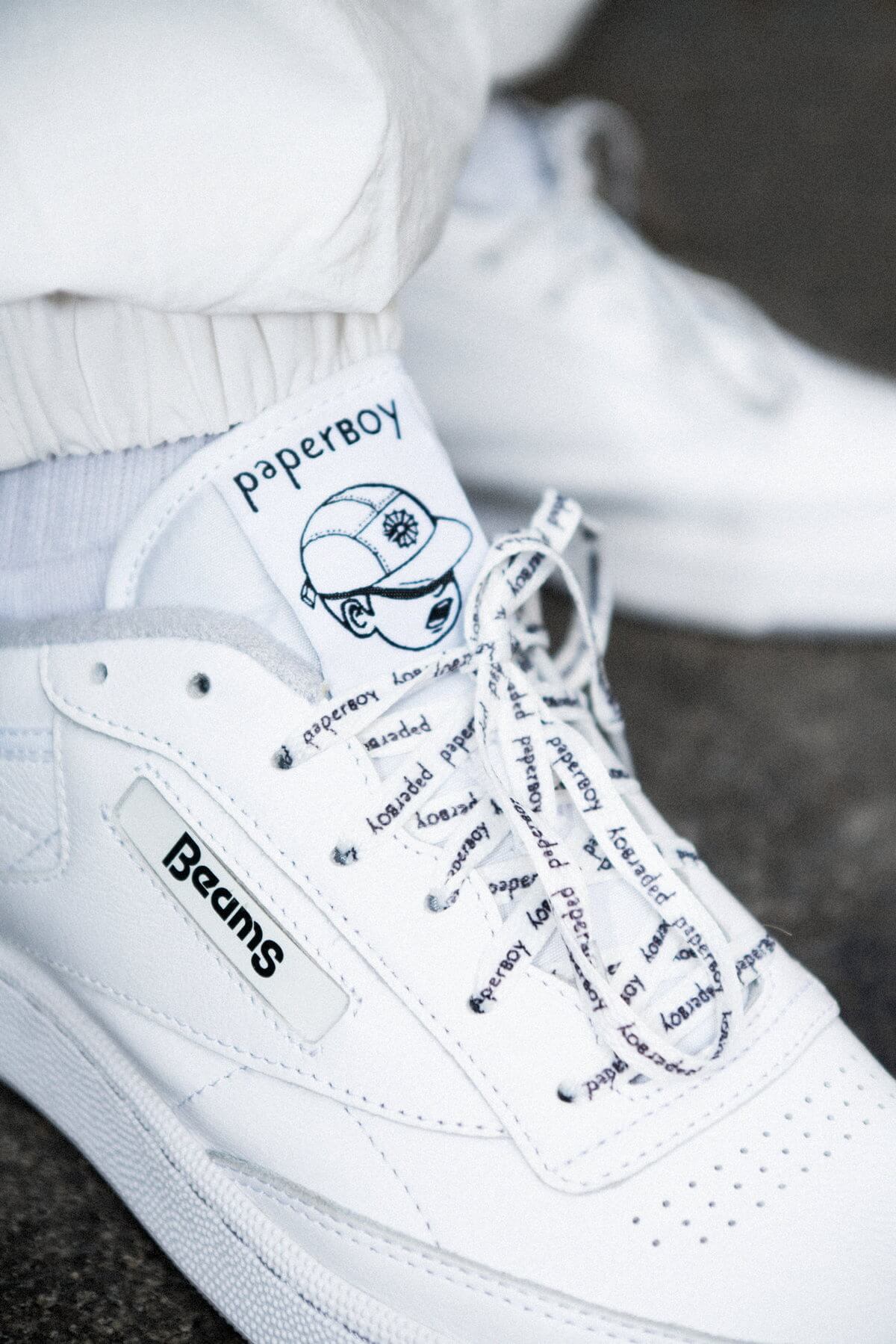 lacing details - Reebok x BEAMS x Paperboy Paris - Club C Legacy - footwear white/core black - GW2816
