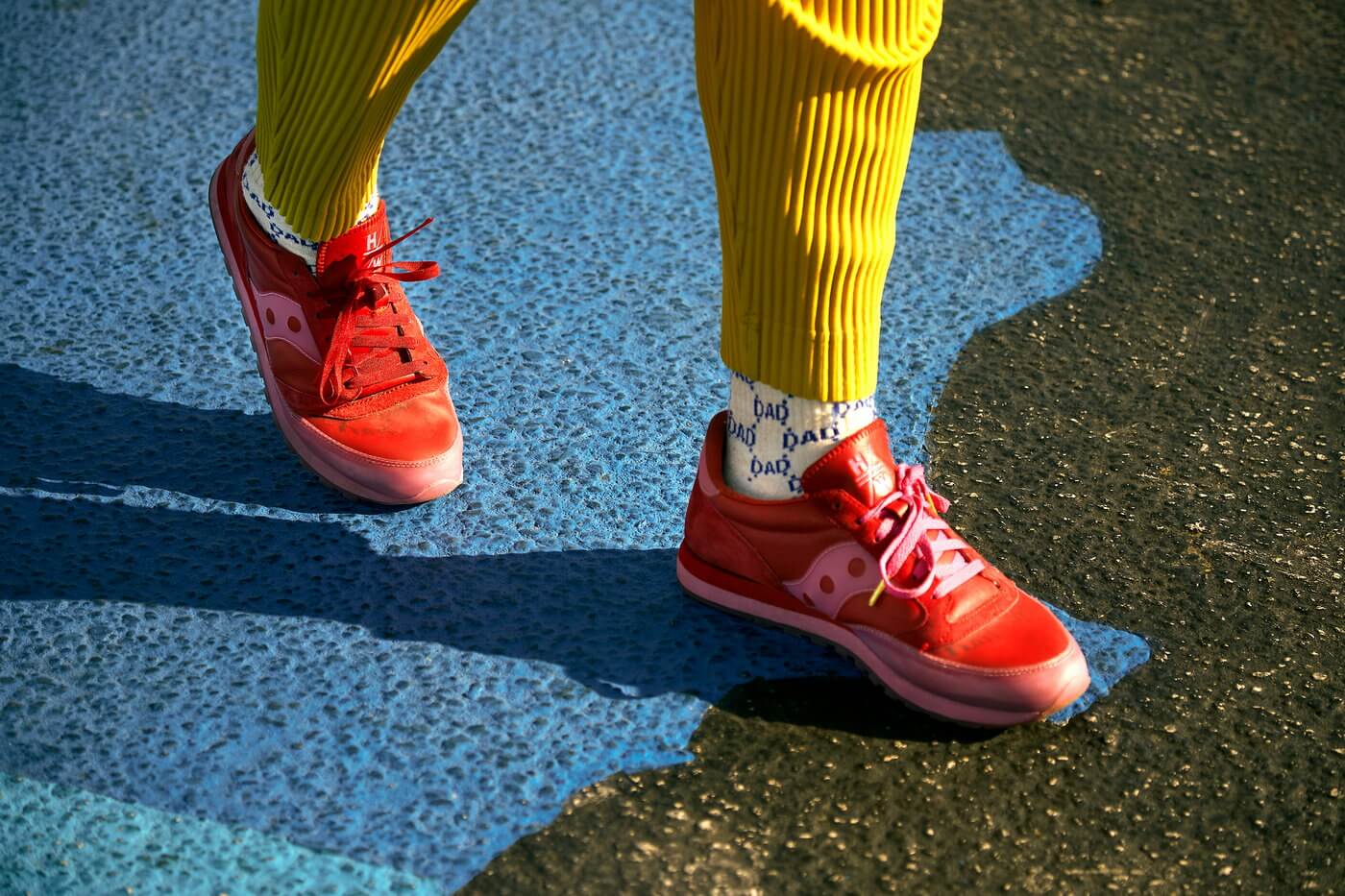 on feet - Saucony x Hommewrk by Trinidad James - Jazz 81 - sorrel red - S70605-1