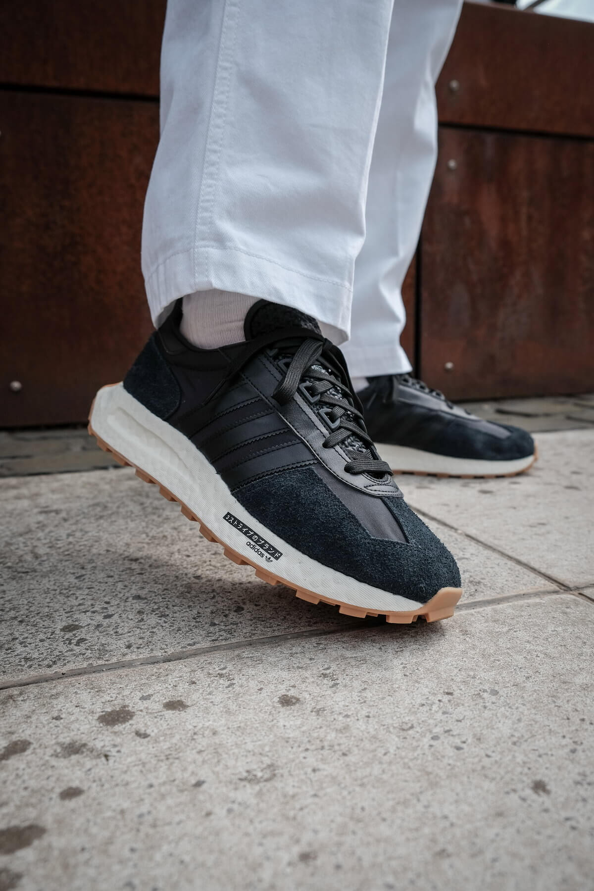 on feet: adidas Originals - Retropy E5 - core black/core black/grey six - H03080