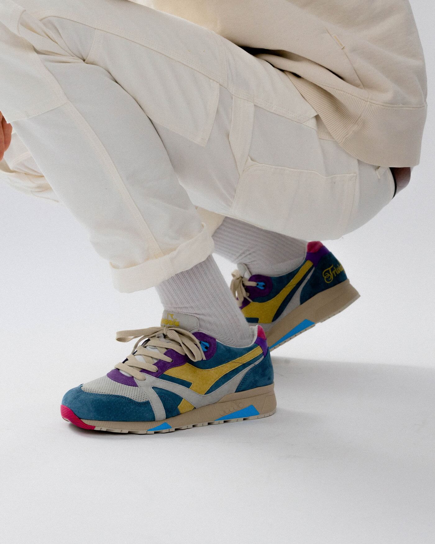 on feet: Diadora x Hasbro x LC23 N9000 "Trivial Pursuit"