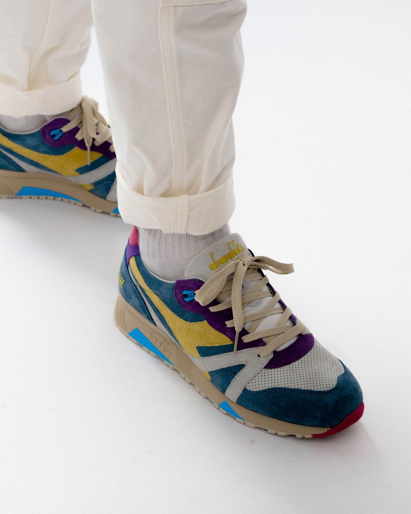 on feet: Diadora x Hasbro x LC23 N9000 "Trivial Pursuit"