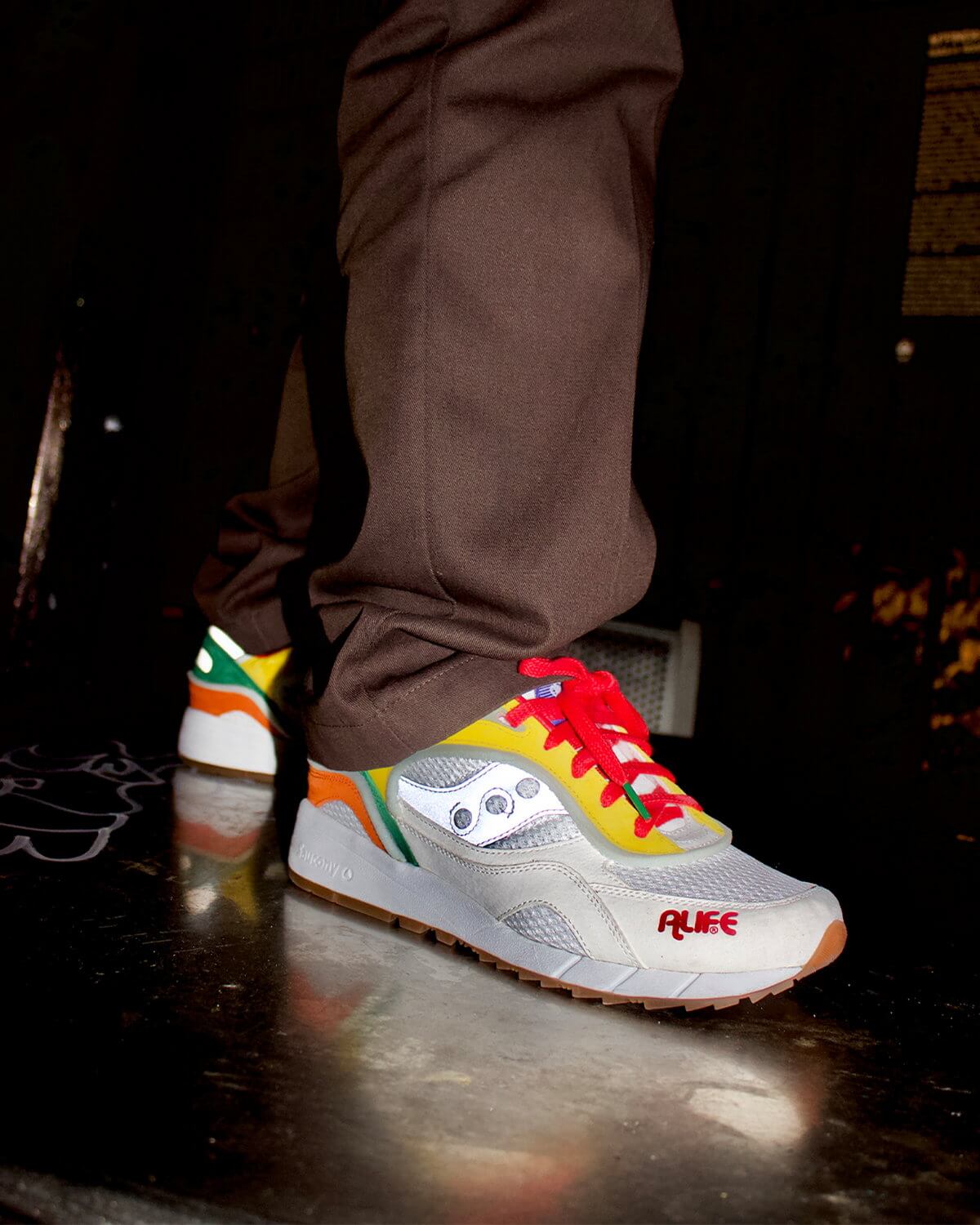 on feet - Saucony x Alife - Shadow 6000 - white/multi - S70679-1