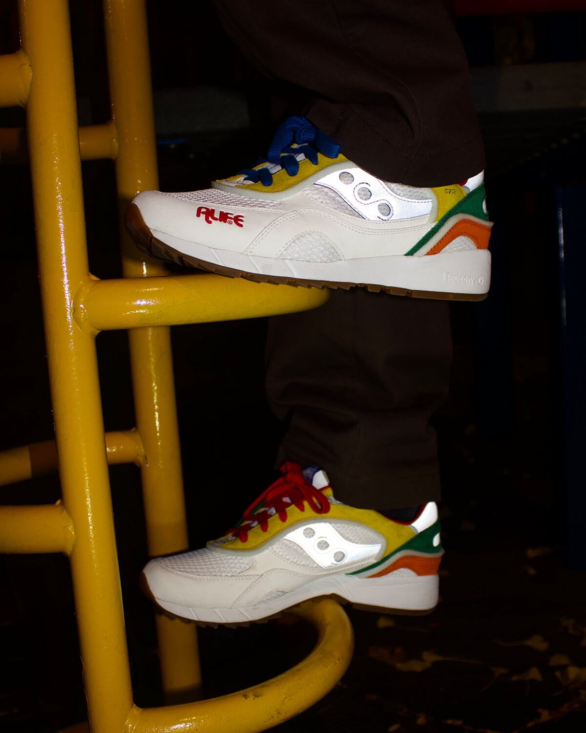 on feet - Saucony x Alife - Shadow 6000 - white/multi - S70679-1