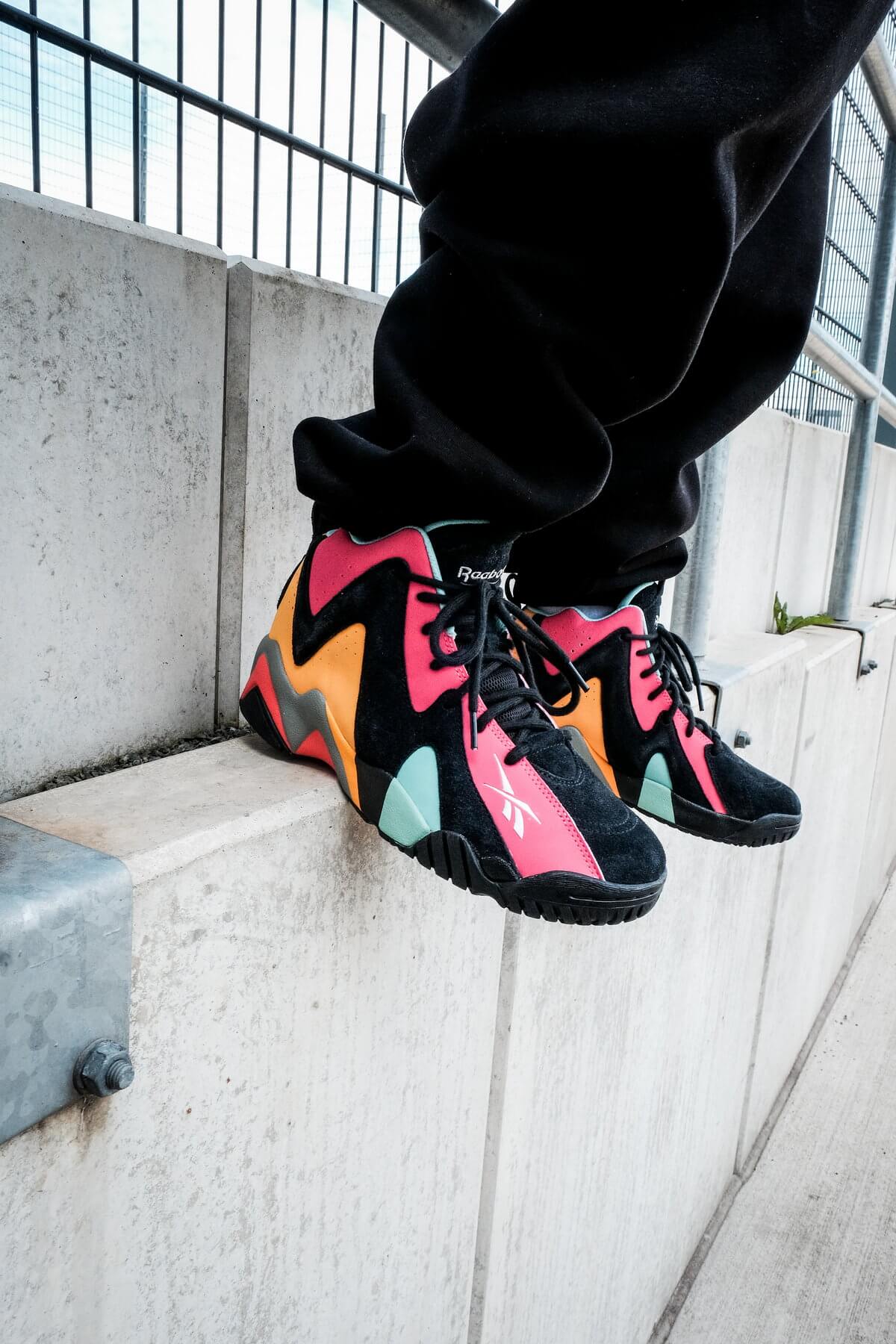 on feet - Reebok - Kamikaze II - "1996 NBA All-Star Game San Antonio" - black/pink/solar gold - H01316