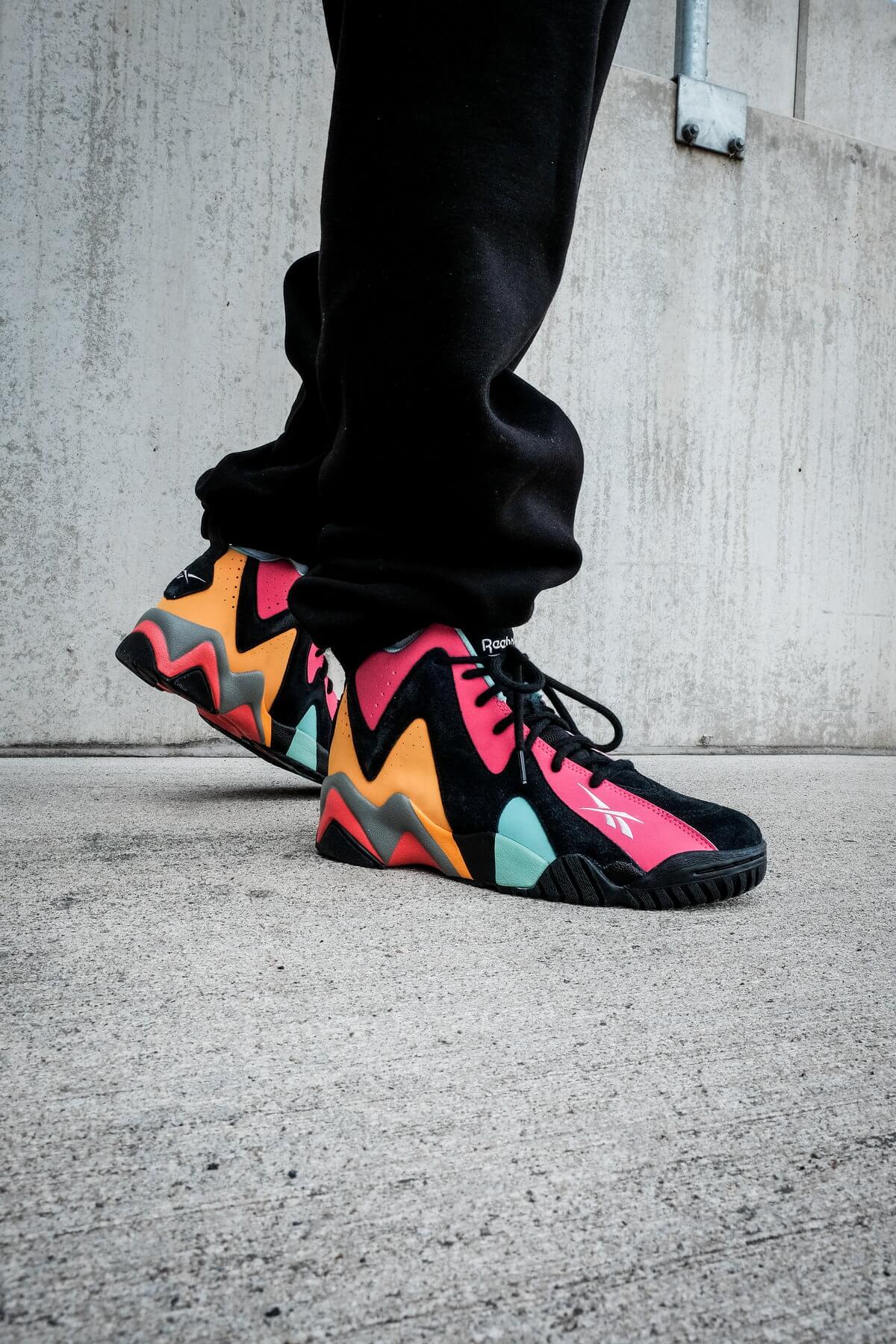 on feet - Reebok - Kamikaze II - "1996 NBA All-Star Game San Antonio" - black/pink/solar gold - H01316