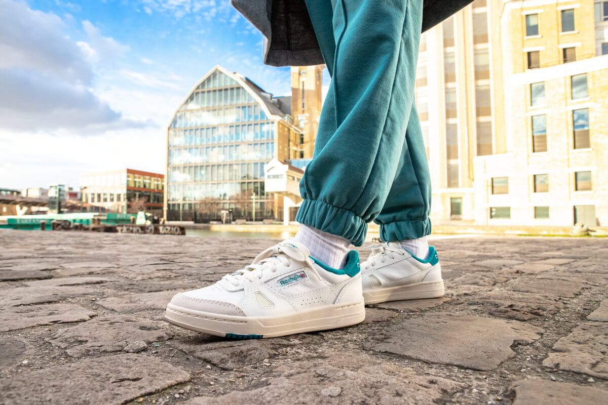 on feet - Reebok - LT Court - Chalk / Seaport Teal / Alabaster - GW5118