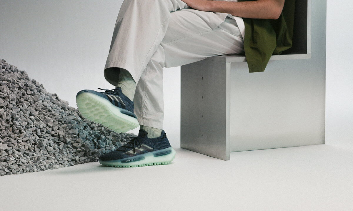 on feet - adidas Originals - NMD S1 - "Mint Carbon" - grey/green glow - GZ9233