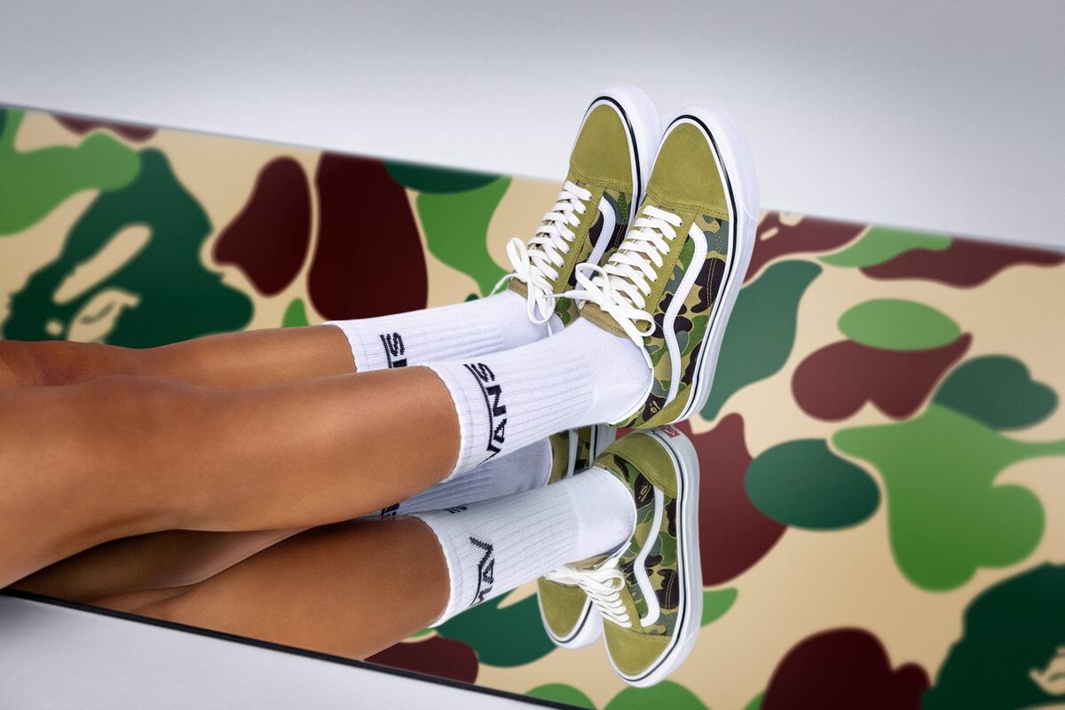 on feet - Vans x BAPE - Old Skool - "ABC Camo"