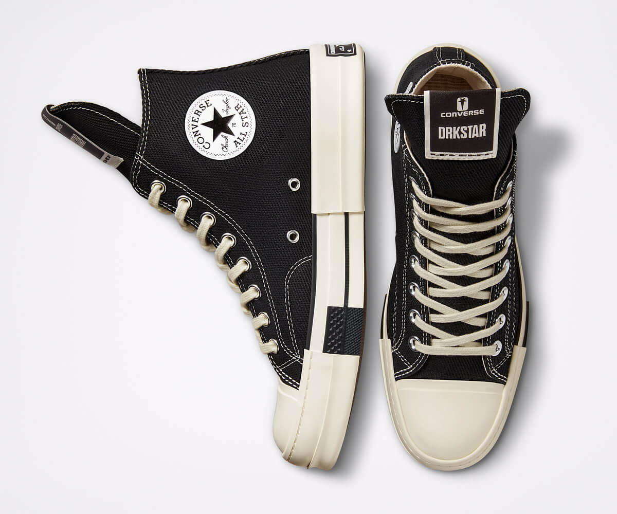 Converse x Rick Owens - DRKSHDW - DRKSHDW DRKSTAR Chuck 70 - Black/Egret/Black - A00130C