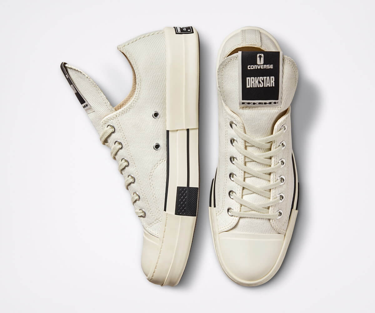 Converse x Rick Owens - DRKSHDW - DRKSHDW DRKSTAR Chuck 70 - Lily White/Egret/Black - A00134C