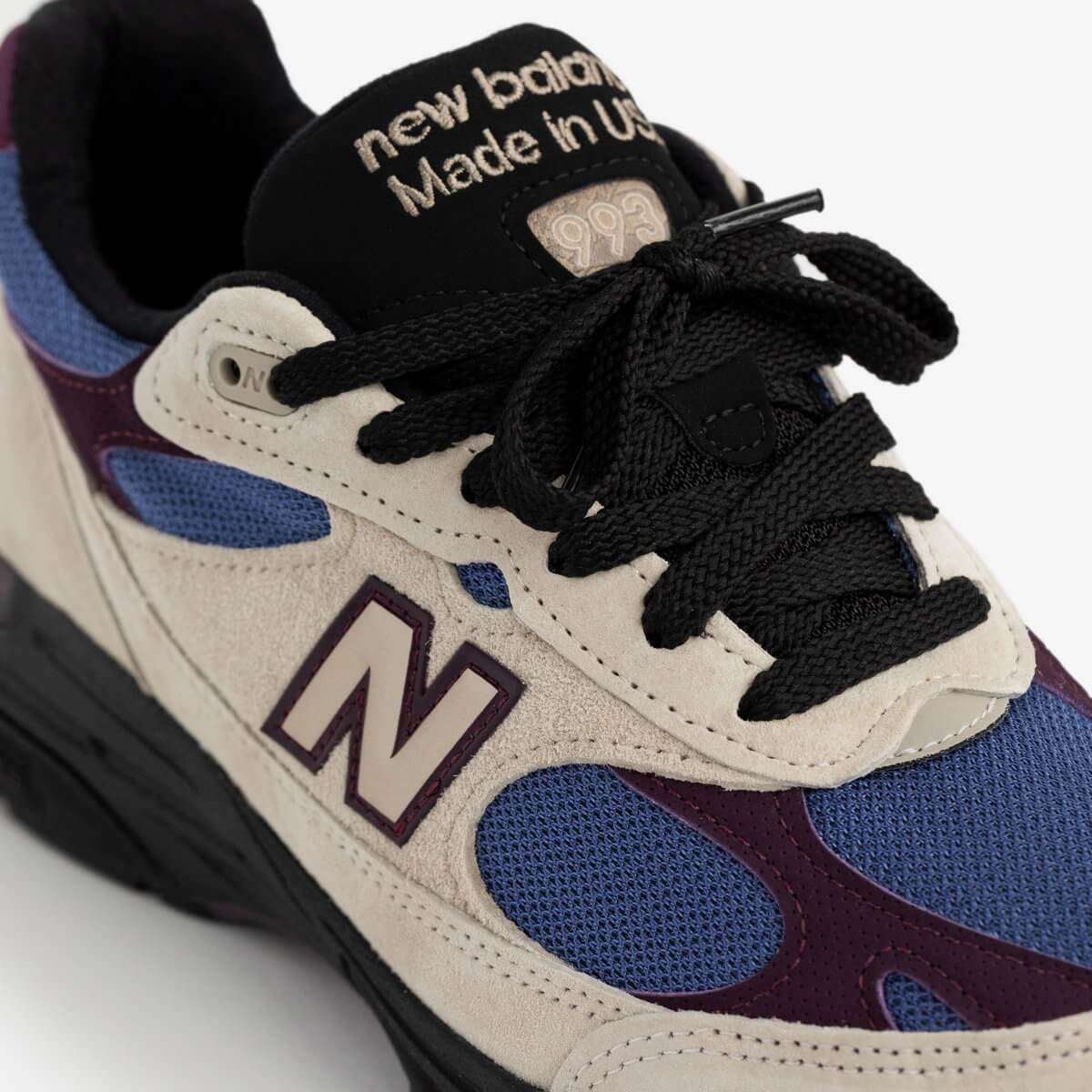tonge details - New Balance x Aimé Leon Dore - 993 - "Made in USA" - taupe/blue - MR993ALL