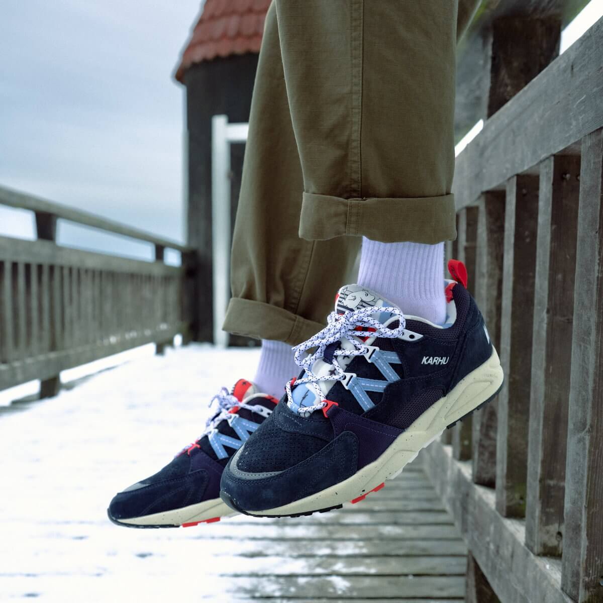 on feet - Karhu x Moomin - Fusion 2.0 - Indian Ink / Chambray Blue - F804125