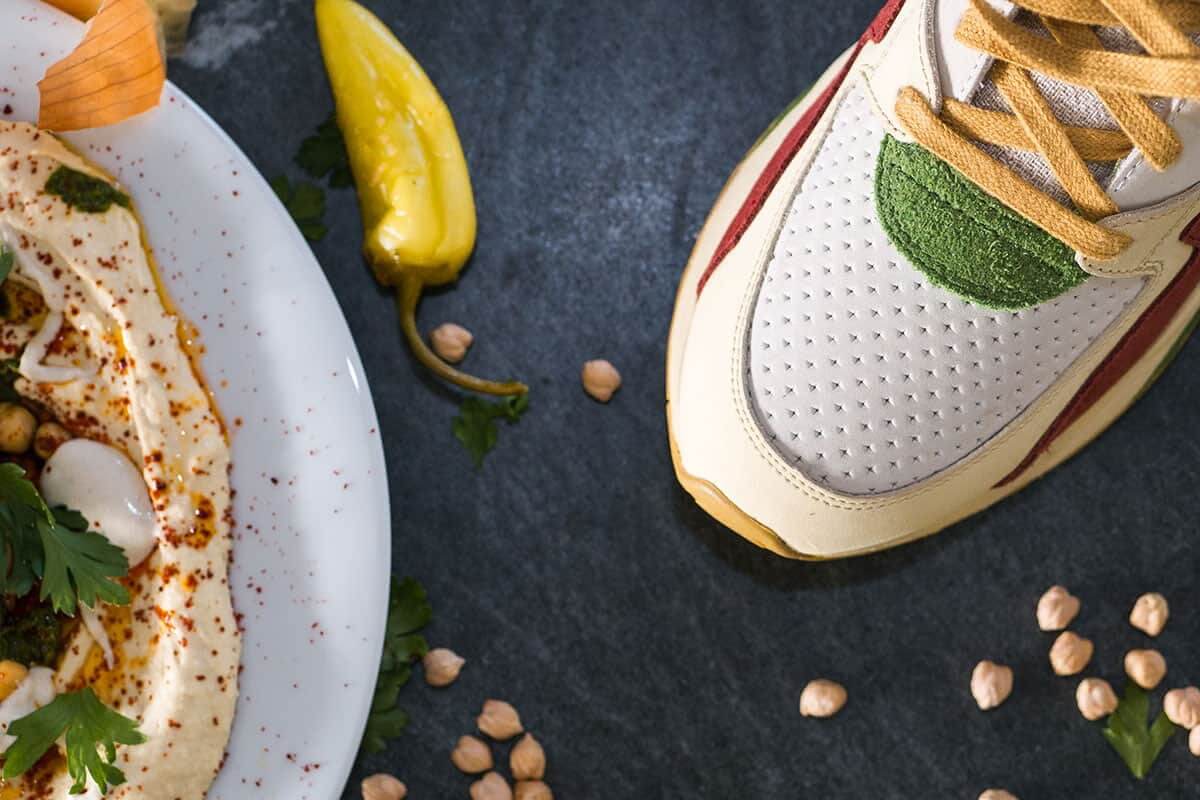 details toe box - Le Coq Sportif x Sneakerbox - "Hummus" - R800 - off white/beige/bordeaux - 1810875