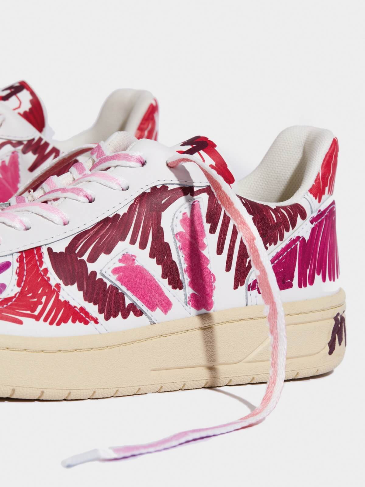 details, close-up - VEJA x MARNI - V-10 Leather - Marsala - VX0202899A