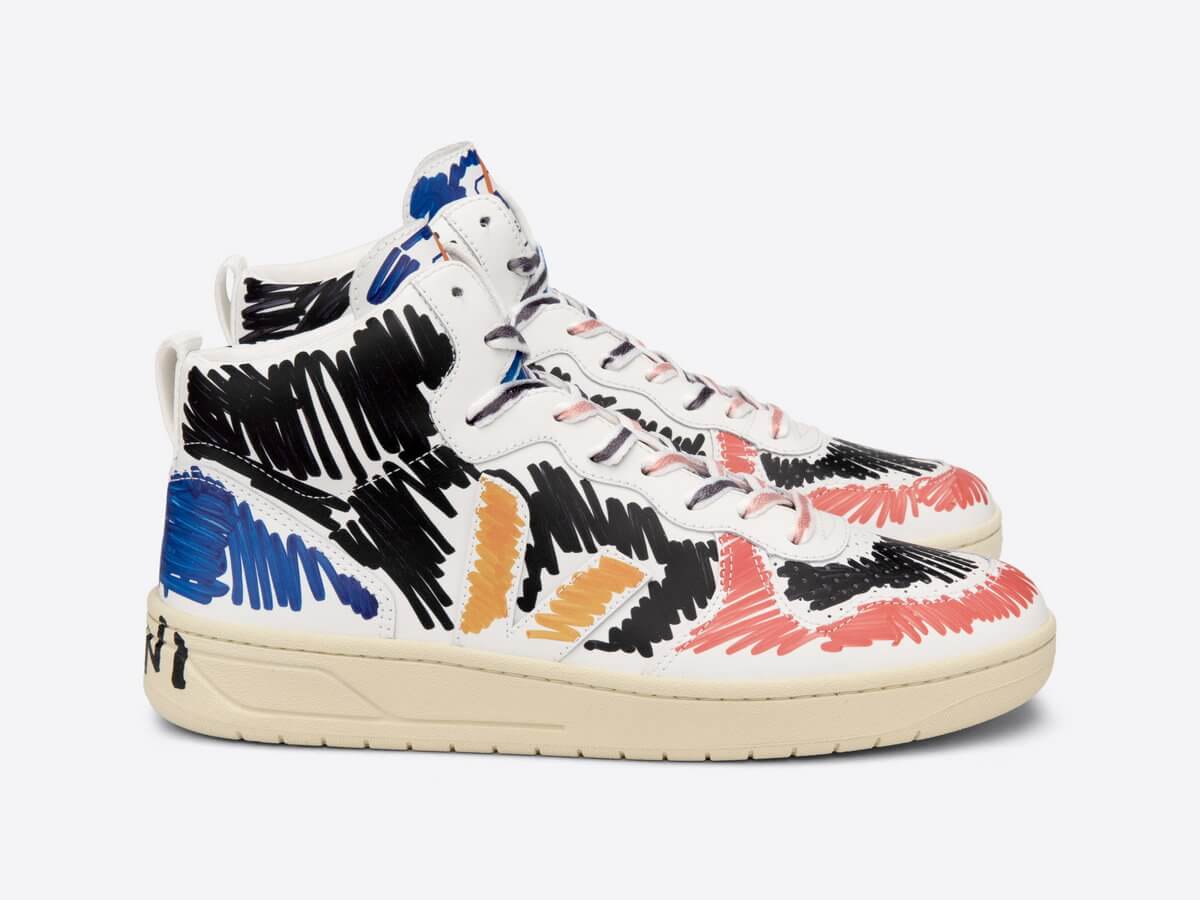 product - VEJA x MARNI - V-15 Leather - Black / Multicolor - VQ0202884A