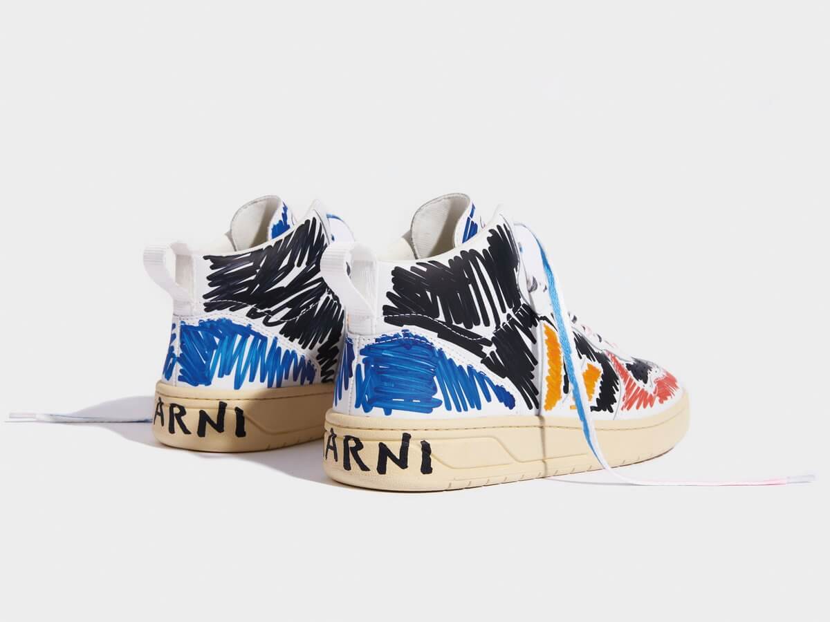 product - VEJA x MARNI - V-15 Leather - Black / Multicolor - VQ0202884A
