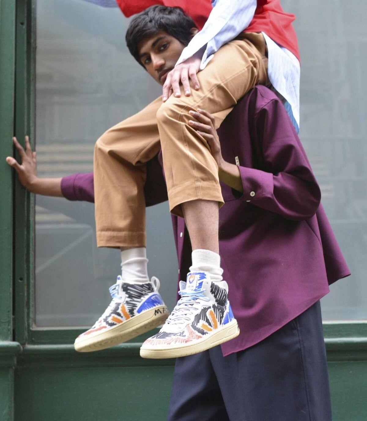 VEJA x MARNI V-10 Leather Marsala & V-15 Leather Multicolor