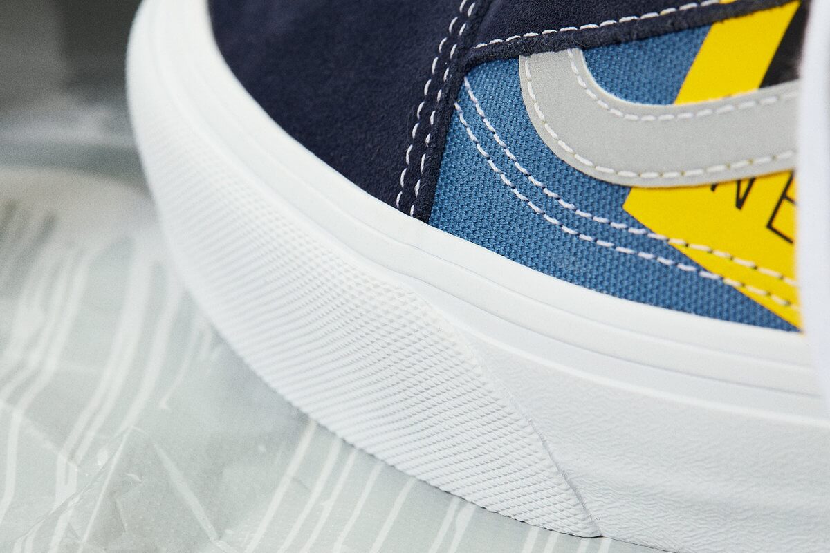close up midsole - Vault by Vans x KRINK - Old Skool VLT LX - Blue