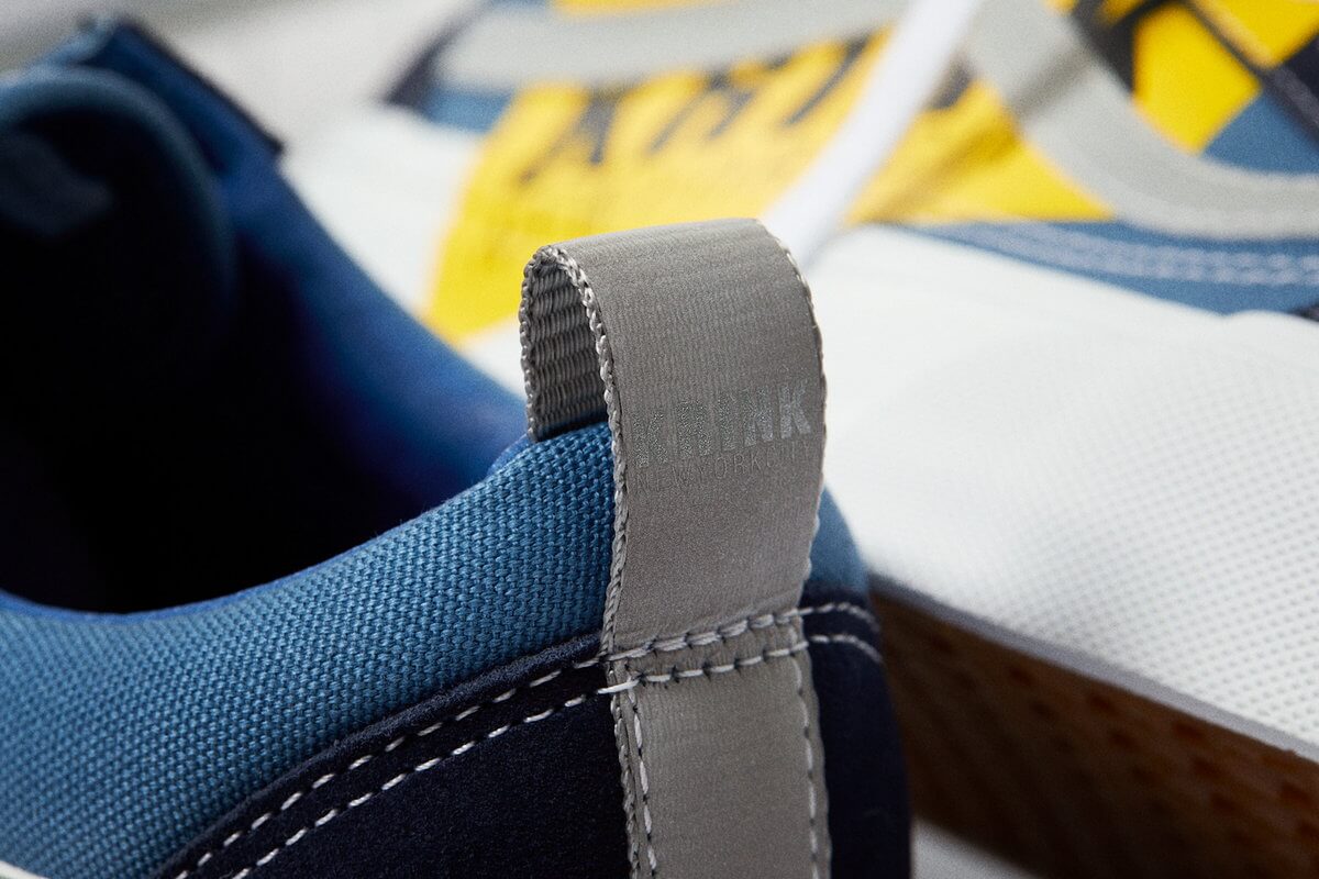 close up heel tab - Vault by Vans x KRINK - Old Skool VLT LX - Blue