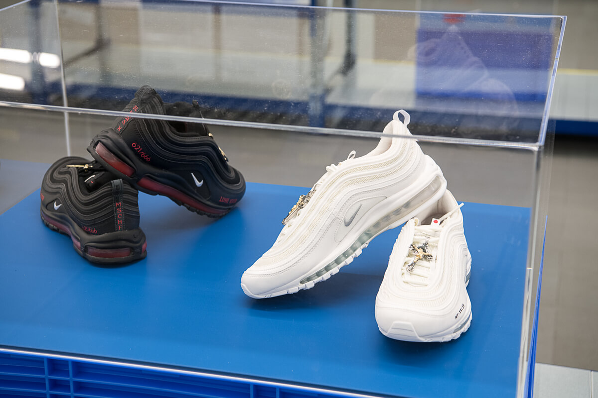 MSCHF x Lil Nas X Nike Air Max 97 "Satan Shoes" & MSCHF x INRI Nike Air Max 97 "Jesus Shoes"