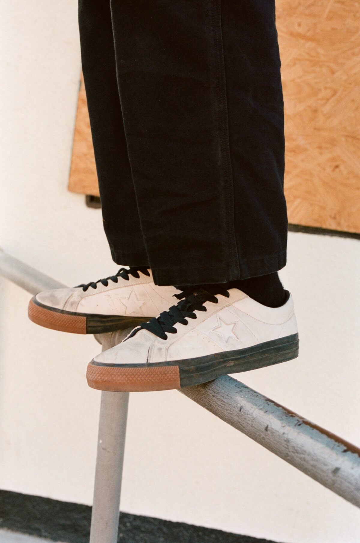 on feet - Converse CONS x Carhartt WIP One Star Pro Ox - White / Black / Gum Honey - 172551C