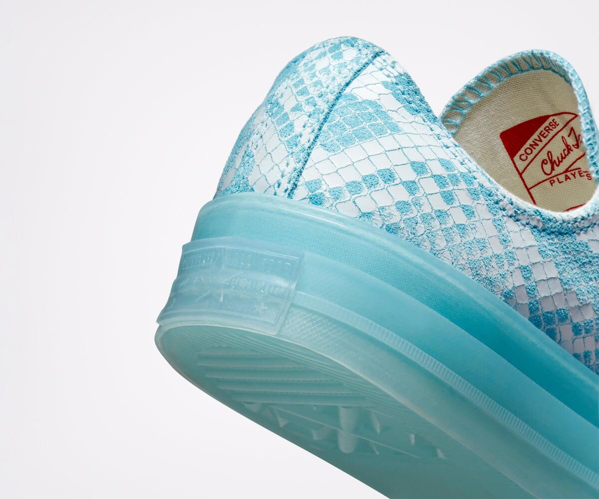 heel details - Converse x Golf Wang - Chuck 70 "Snake" - Vintage White / Blue Topaz / Black - 173190C