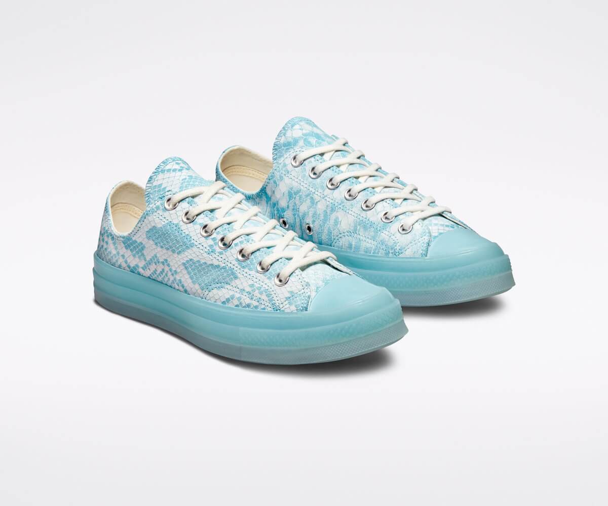 Converse x Golf Wang - Chuck 70 "Snake" - Vintage White / Blue Topaz / Black - 173190C