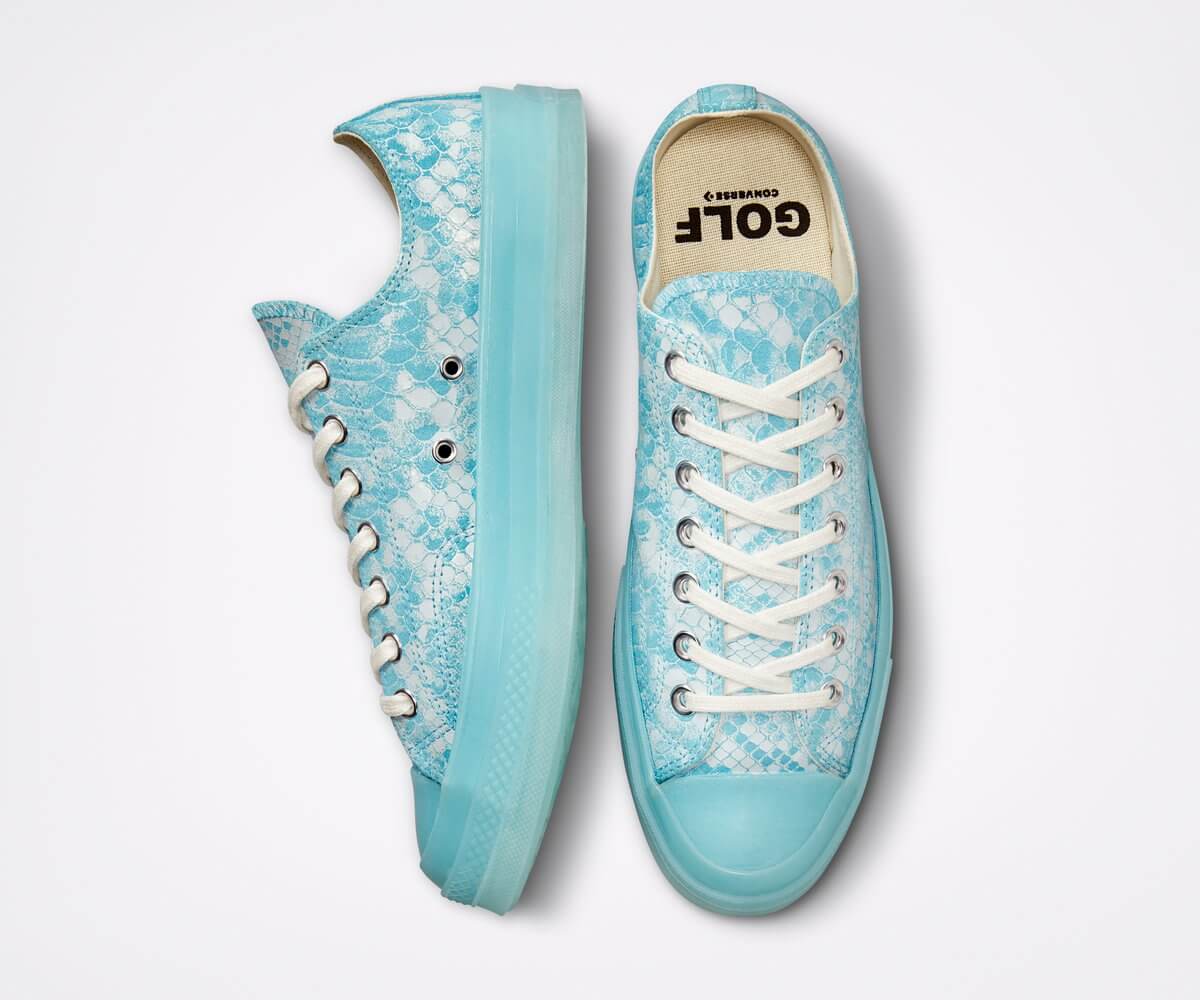 Converse x Golf Wang - Chuck 70 "Snake" - Vintage White / Blue Topaz / Black - 173190C