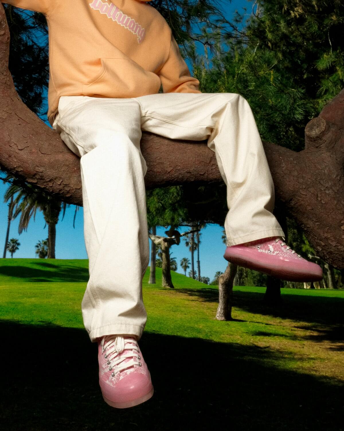 on feet - Converse x Golf Wang - Chuck 70 "Snake" - Pink Dogwood / Vintage White - 173189C