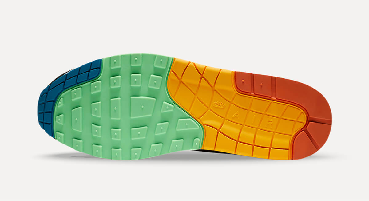 outsole - Nike - Air Max 1 - "Multi Mix" - white / black - rust - blue - CZ8140-001