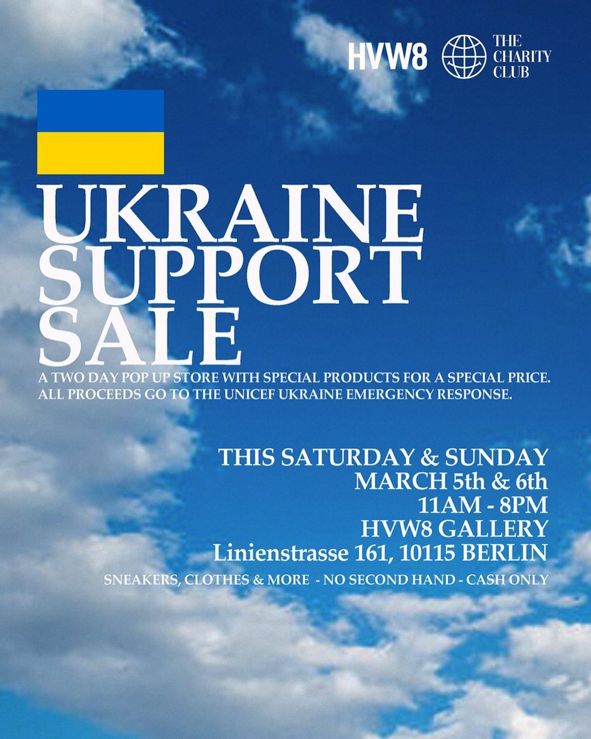 Ukraine Support Sale: The Charity Club x HVW8 Gallery, Berlin