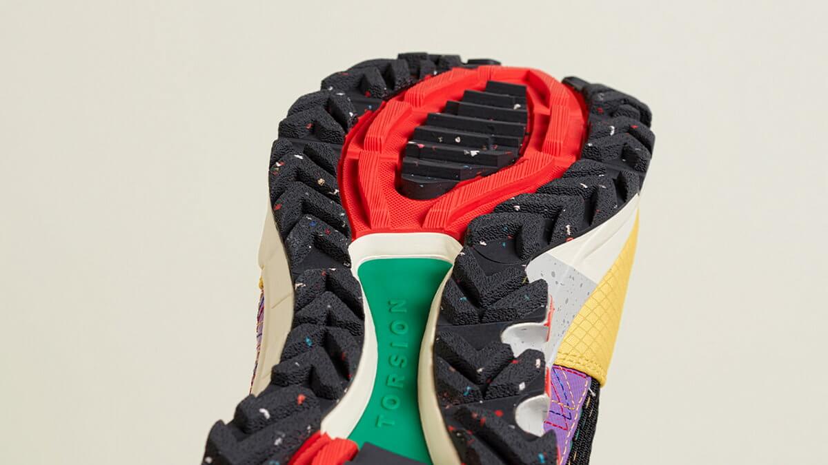 outsole detail - adidas Originals x Sean Wotherspoon - Equipment Support 93 - "Superearth" - Bold Gold / Red / Active Purple - GX3893