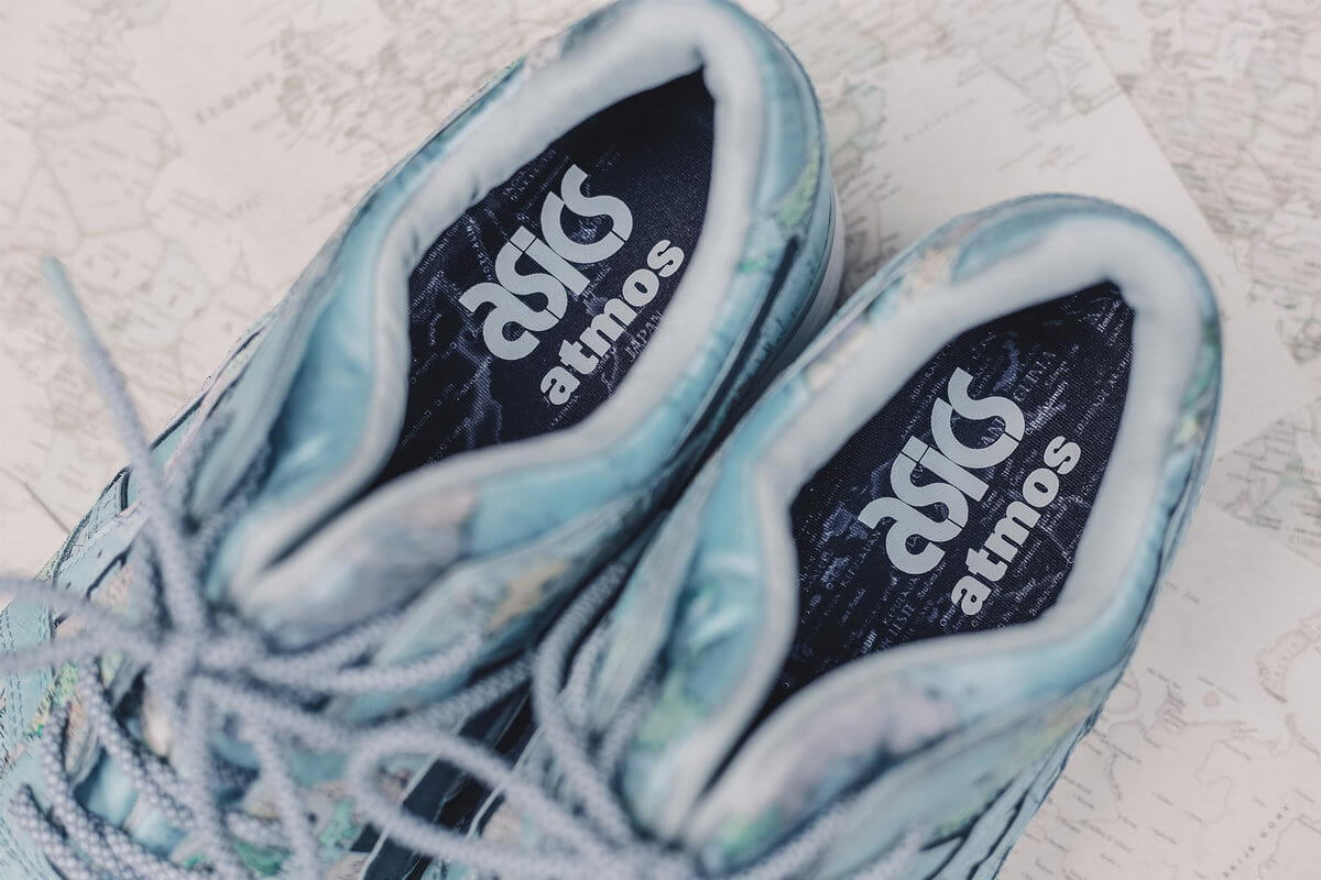 insole details - ASICS x atmos Gel-Lyte III World Map - blue/blue - 1191A197-400
