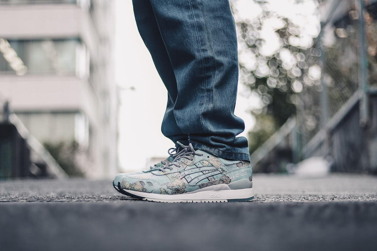 on feet - ASICS x atmos Gel-Lyte III World Map - blue/blue - 1191A197-400