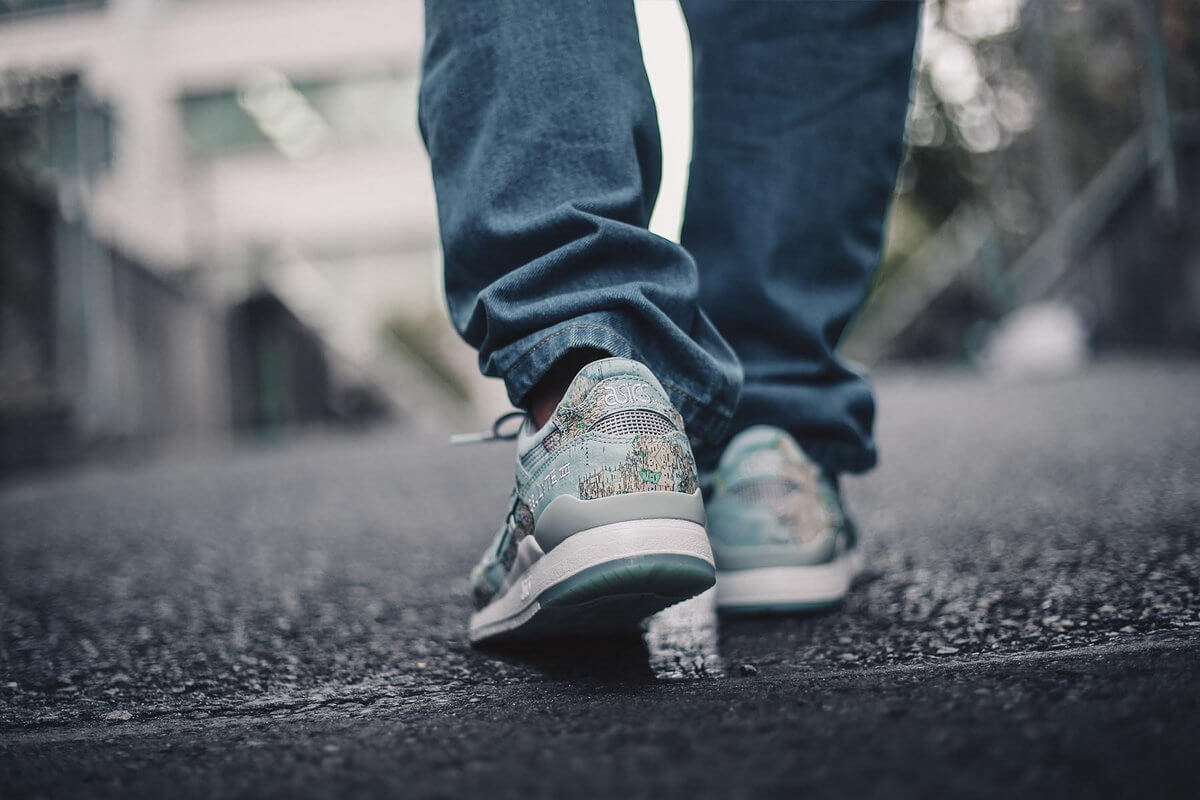 on feet - ASICS x atmos Gel-Lyte III World Map - blue/blue - 1191A197-400