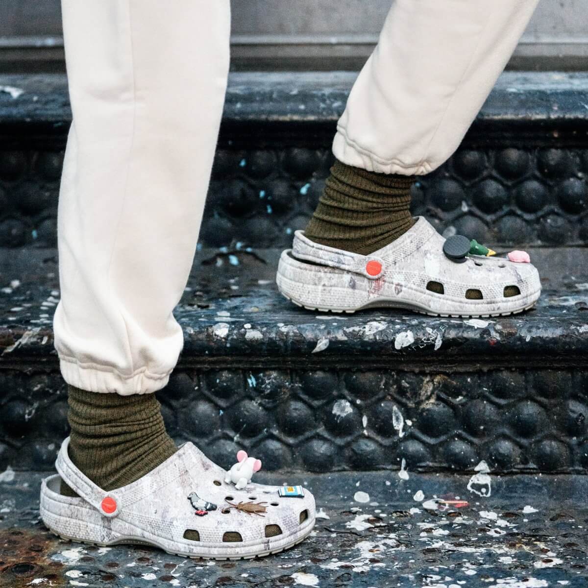 on feet - Crocs x Jeff Staple Sidewalk Luxe Classic Clog
