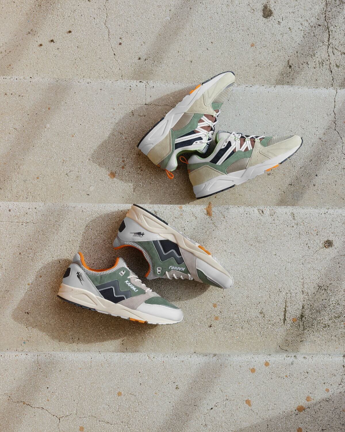 Karhu Fusion 2.0 (asparagus green/iceberg green) & Aria 95 (lily white/india ink)