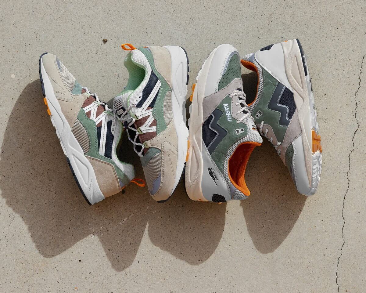 Karhu Fusion 2.0 (asparagus green/iceberg green) & Aria 95 (lily white/india ink)