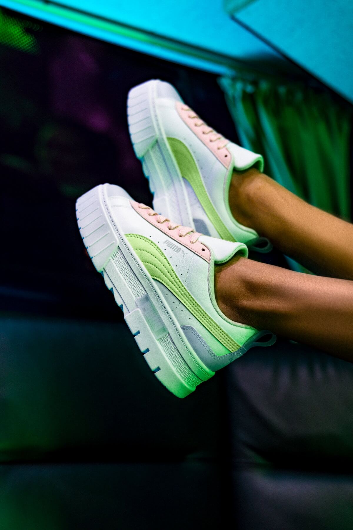 Puma Mayze Lth Pop - white/arctic ice