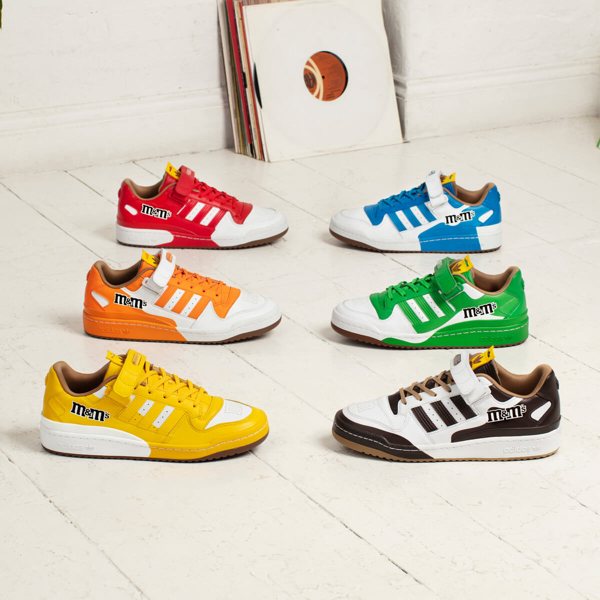 adidas Originals x M&M'S Forum 84 Lo Red, Blue, Orange, Green, Yellow & Brown